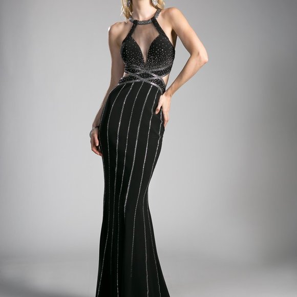 Halter Neck Sheath Shape Evening Dress CD0121